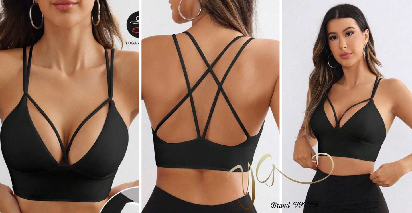 Black cross crop top