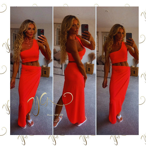 NEON MAXI SKIRT SET