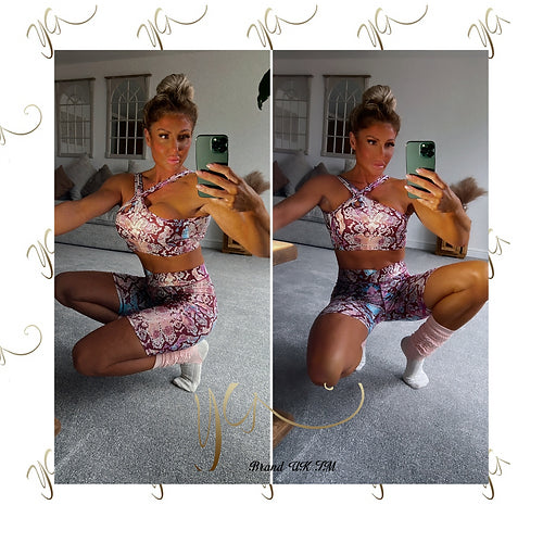 Snakeskin effect short set1