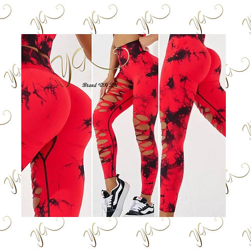 Tye dye ladder leggings