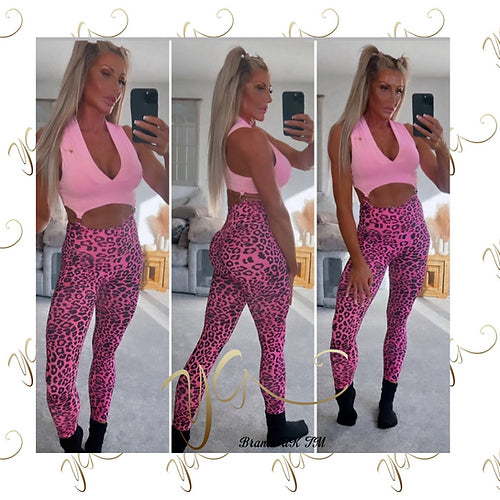 Brazilian leopard gym suit