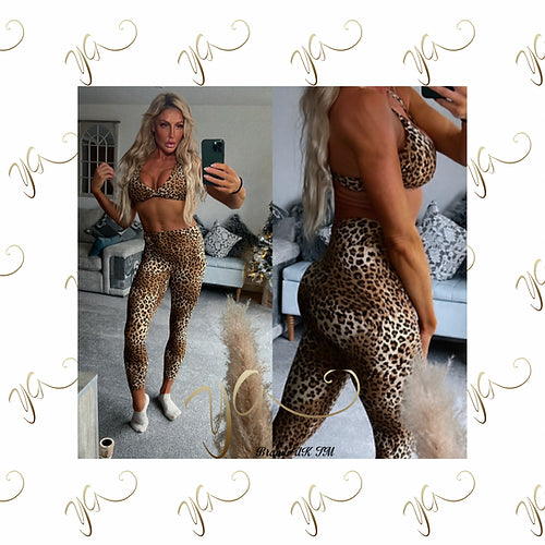 Leopard twist top  legging set (scrunchbum)3