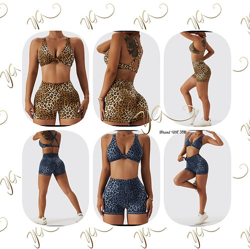 Leopard twist top short set