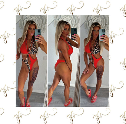 Red leopard body / swimsuit3