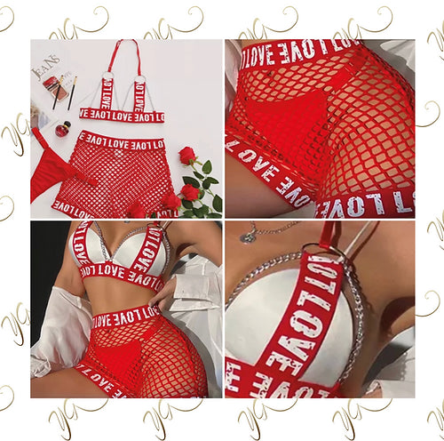 Red love lingerie set