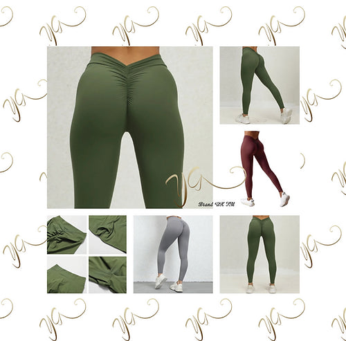 V scrunch bottom leggings